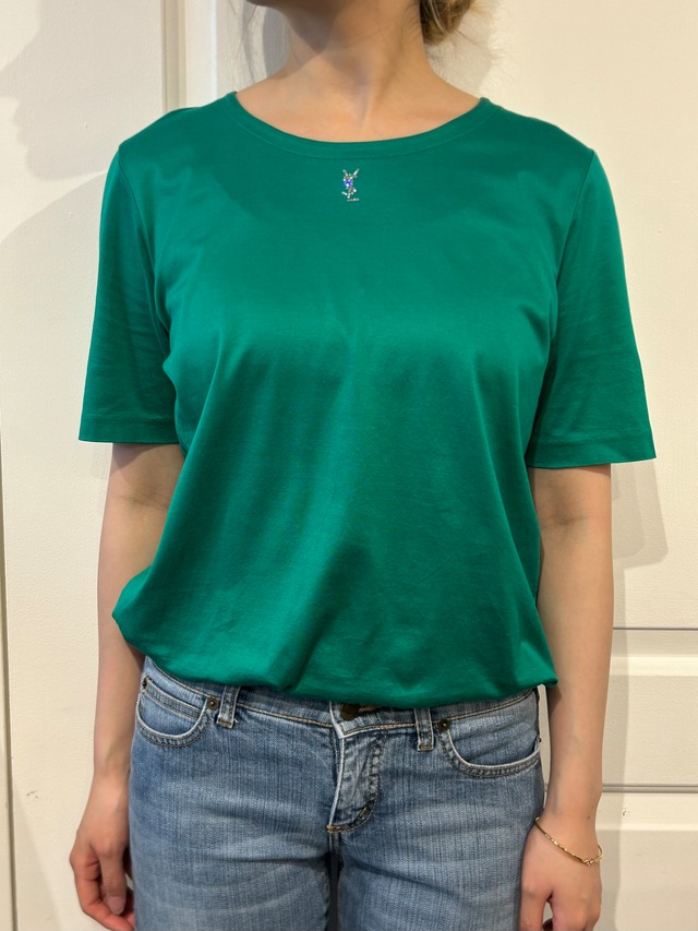 Yves Saint Laurent/ vintage green YSL logo tops.