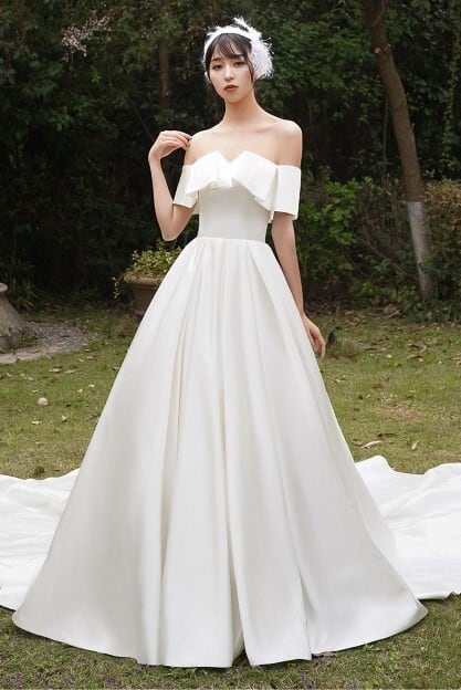 【専用】YNSサテンウェディングドレス◎激安　オフショル取り外し可能♡ 3fbe3dc792b994e4994f40a024f061