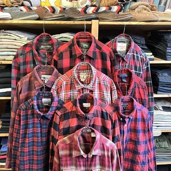 古着メンズ服 1点物◇ビッグサイズMachine赤ネルシャツ長袖チェックシャツ古着メンズ