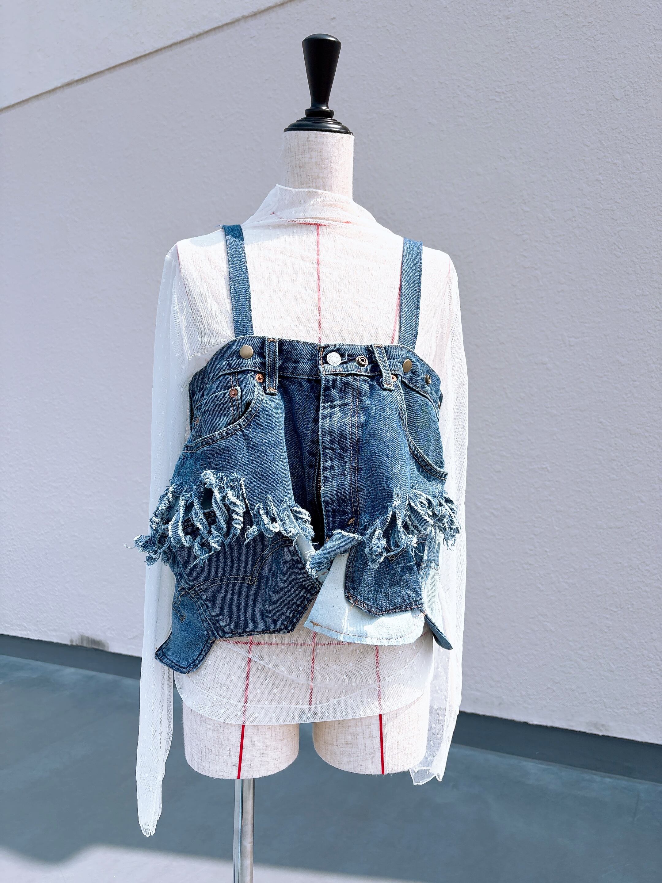 再販!Denim 2way bustier ウエスト最大90cm