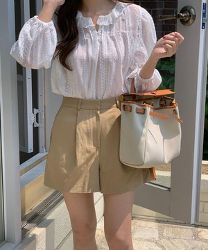 《即納商品》powder lace blouse (ivory / beige)