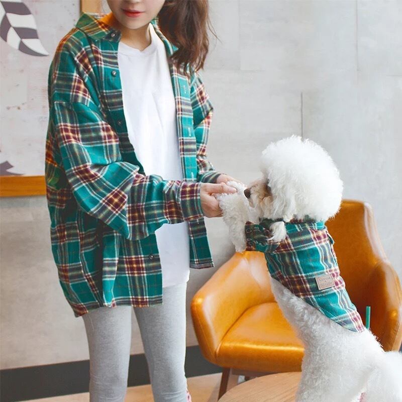 ☆ペアルック ネルシャツ（オーナー用）犬とおそろいの洋服 服 | Vogue