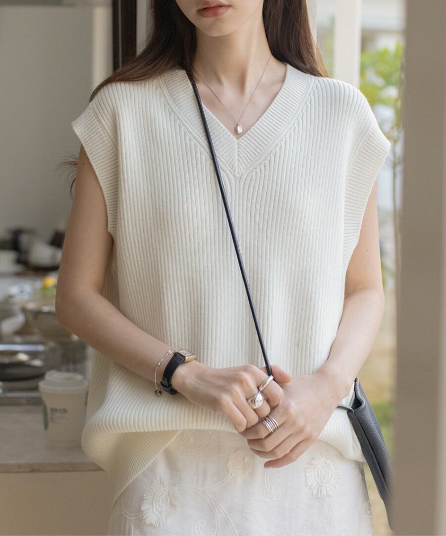 ニットベスト◆3color【t-11227】