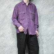 double pocket purple silk shirt