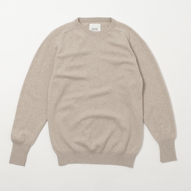 PERSONAL MATTERS "MERINO WOOL CREW NECK SWEATER"　LIGHT BROWN