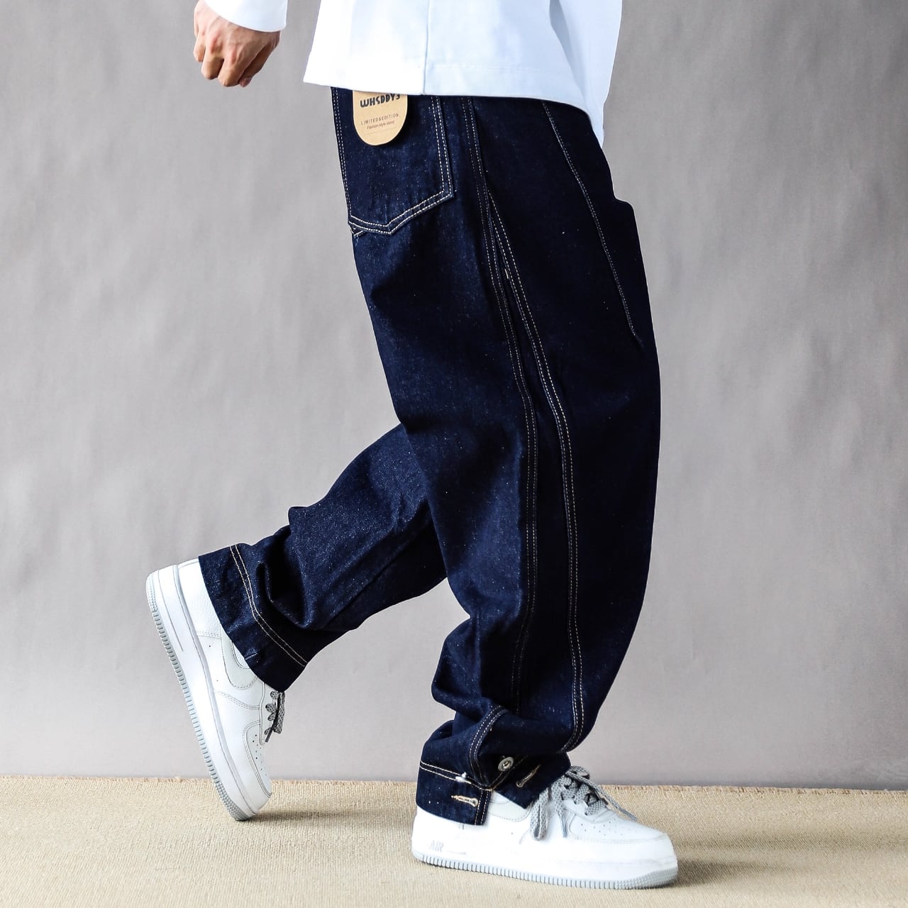 Wide stitch denim work pants 1118 | femto