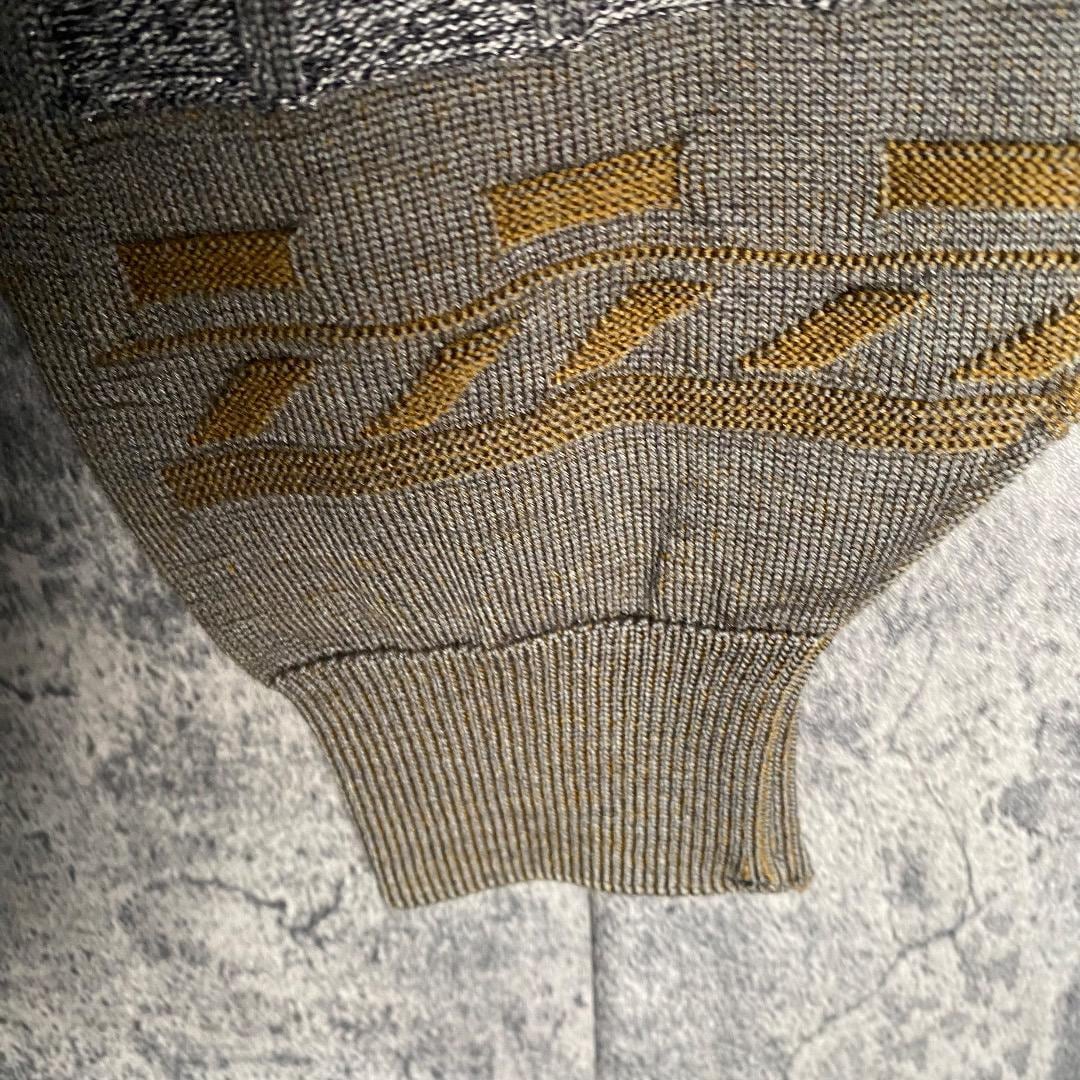 【Vintage】総柄 幾何学 レトロ ヨーロピアン デザイン ニット セーター