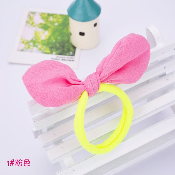 リボン ヘアゴム かわいい　キッズ ヘアアクセサリー 【ピンク】