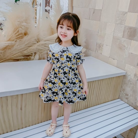 子供服 女の子 ワンピース キッズ かわいい 華やか 花柄 フラワープリント ワンピース フリル 丸襟 半袖 ワンピ 夏ワンピ 春 夏 新作 春服  夏服 sale 子供服 女の子 ワンピース キッズ | leaflower 001　リーフラワー（レディースファッション専門店） powered by  ...