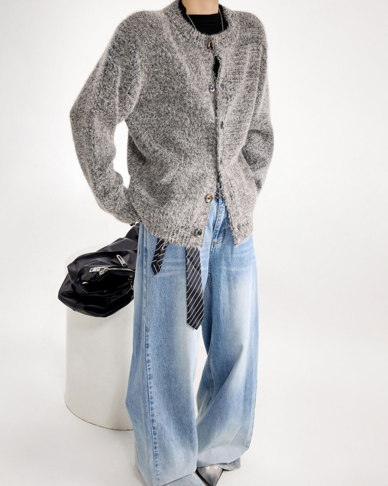 ボタンフロントニットカーディガン 3color A0758 - 3