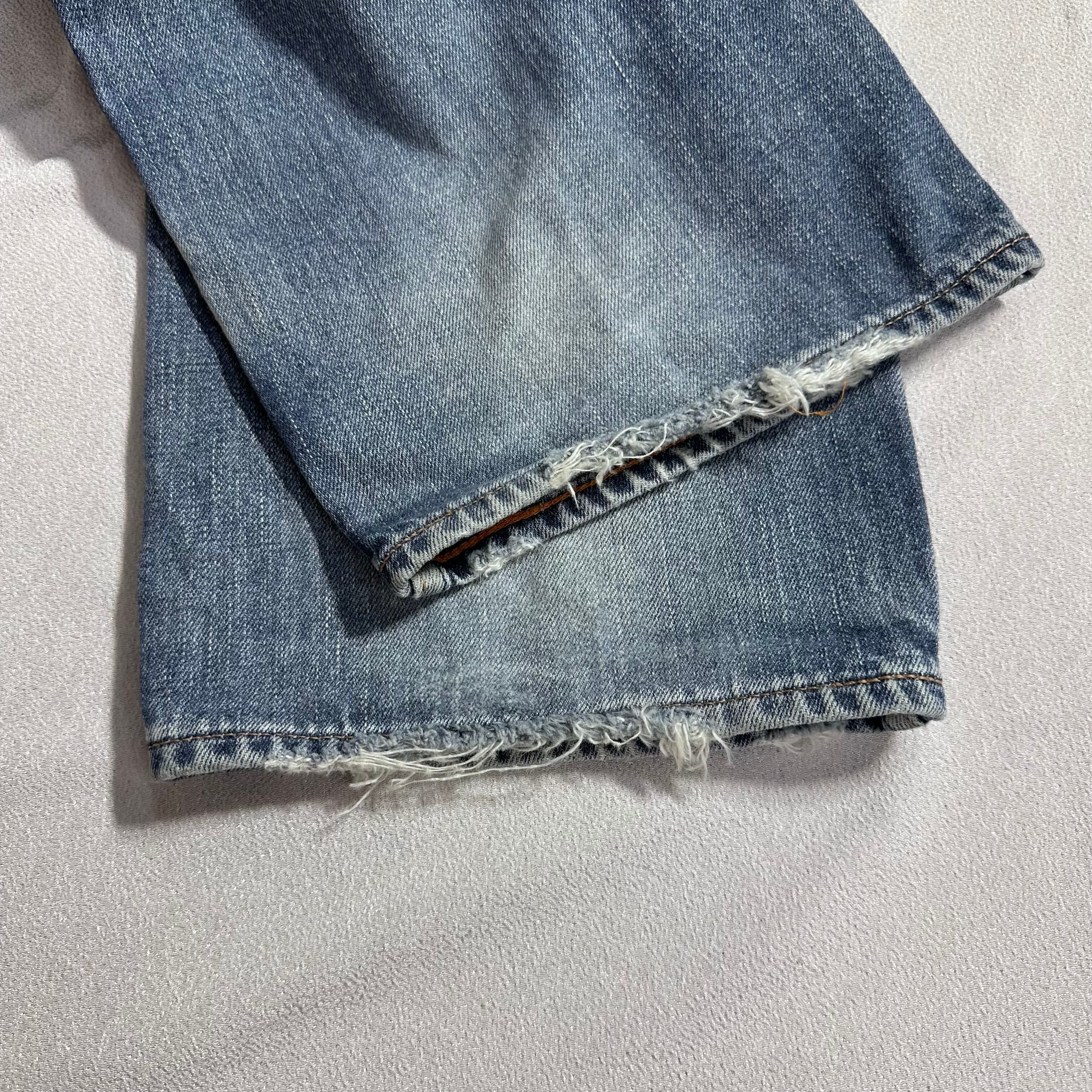 Levi's 503 ダメージデニムパンツ　w33 ボロの美学　襤褸 送料無料 即決☆ リーバイス 503☆ デニムパンツ W30 ヴィンテージ加工