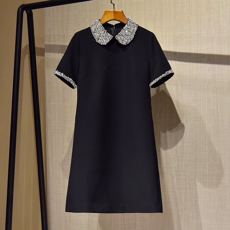 【新品】　Bijou collar A-line dress