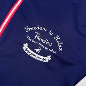 Paradiso パラディーゾ レイヤード風 長袖Tシャツ カットソー サイズ M /ゴルフ/スポーツ/ネイビー×ホワイト