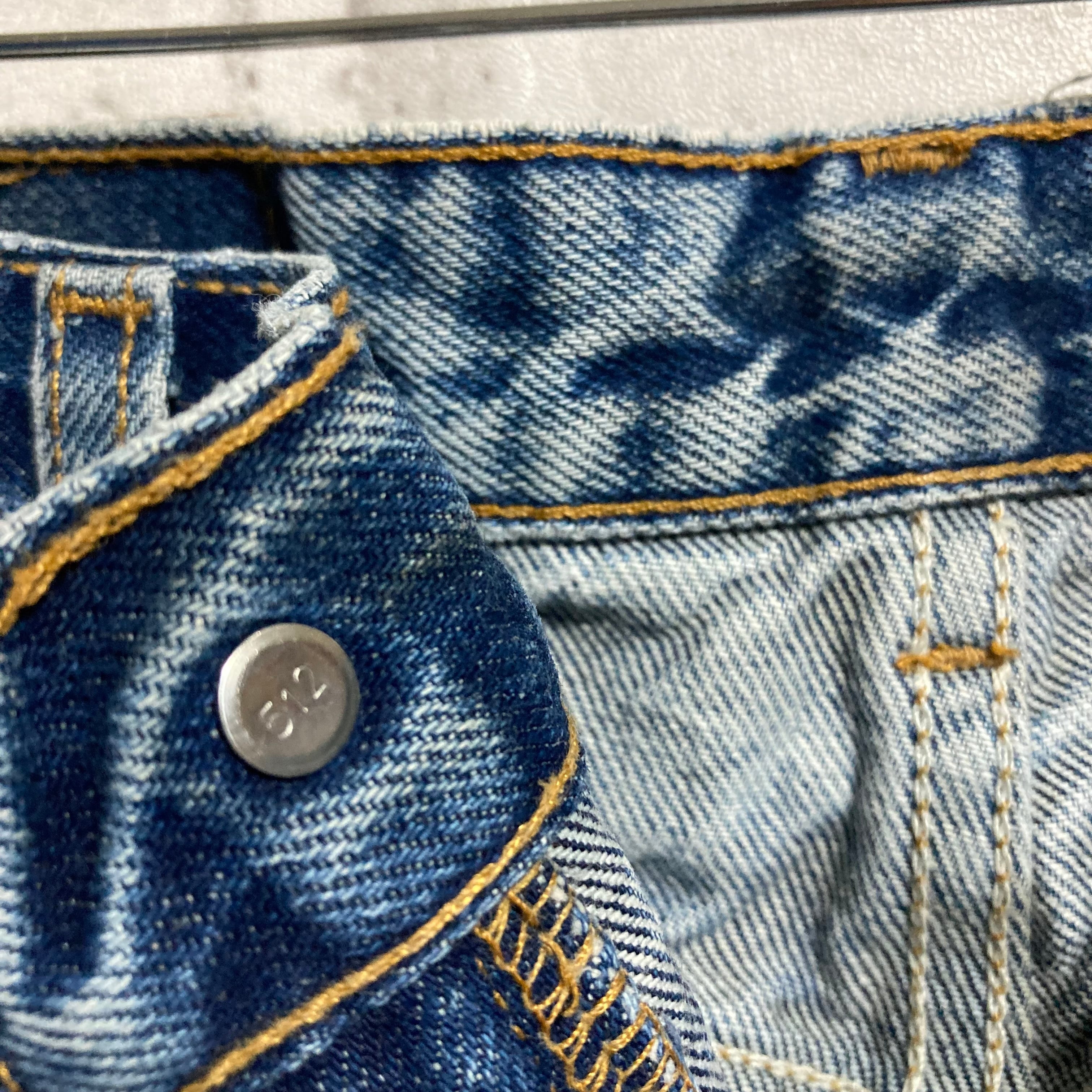 Levi's 505】W34×L34 Made in USA Denim Jeans リーバイス 505 ブルーデニム ジーンズ ジーパン テーパード  アメリカ USA 古着 Fuzzy Fuzzy