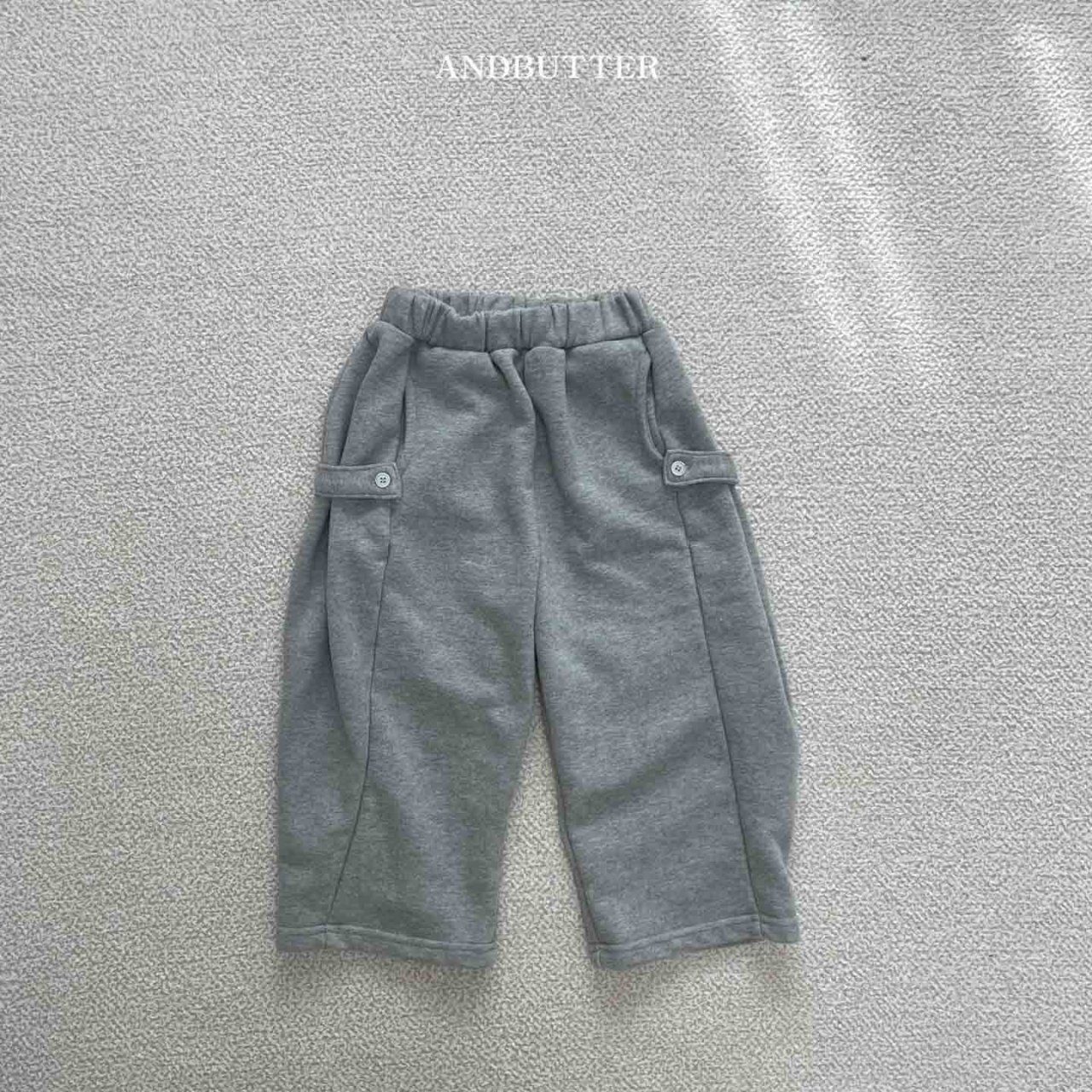 【and butter】ボタンワイドスウェットパンツ グレー 130cm - 10