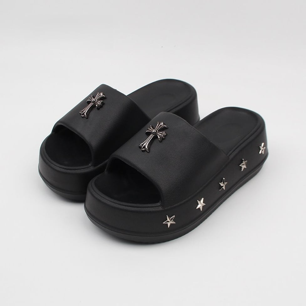 side studs platform sandals / l0616