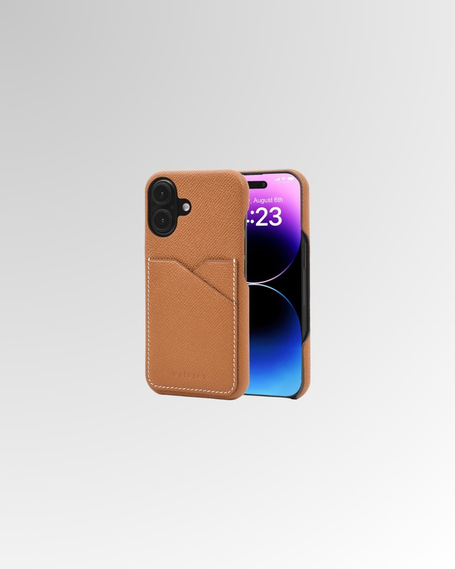【iPhone16シリーズ】バックカバー型ケース　エプソン　ブラウン