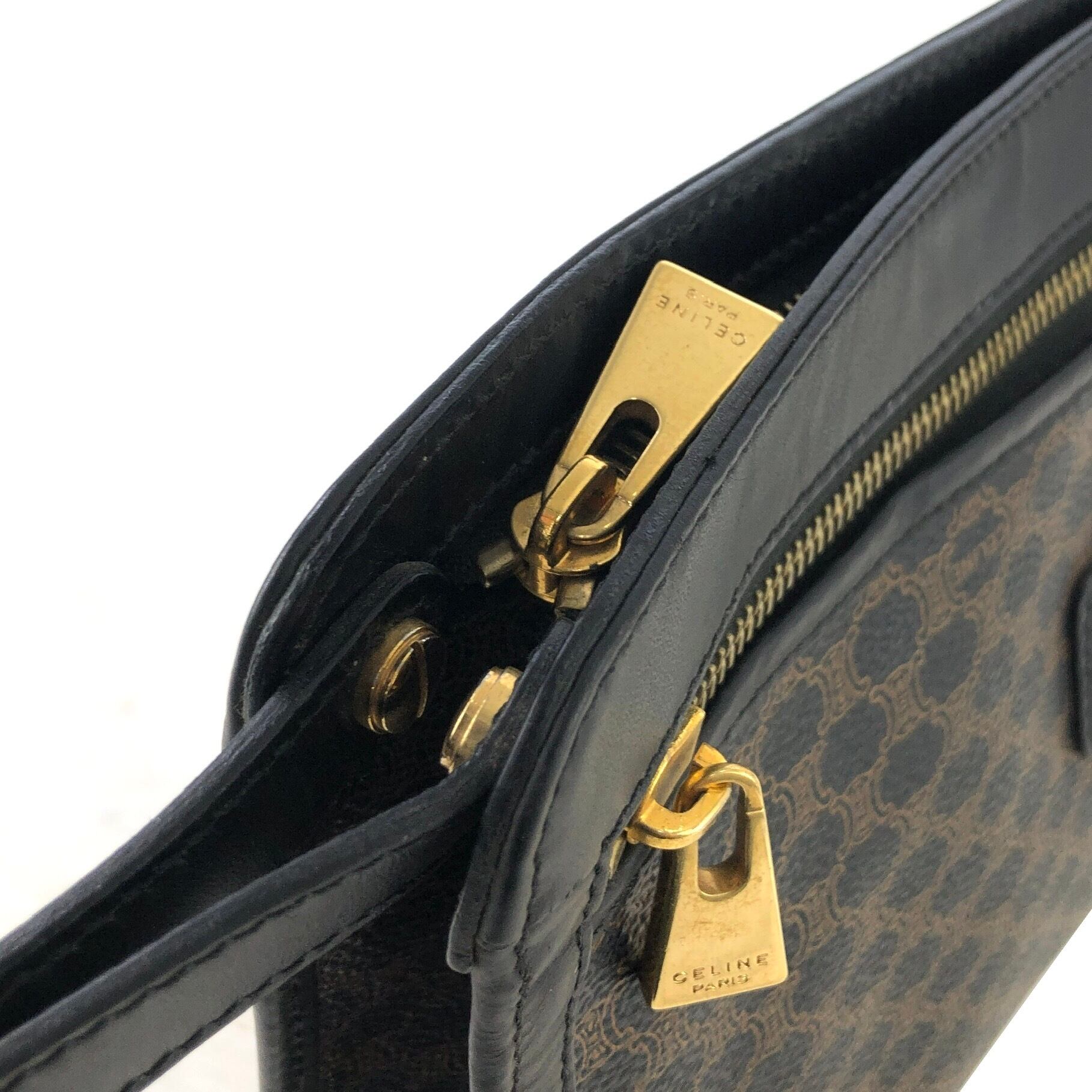 CELINE セリーヌ マカダム ブラゾン型押し PVC レザー クラッチバッグ