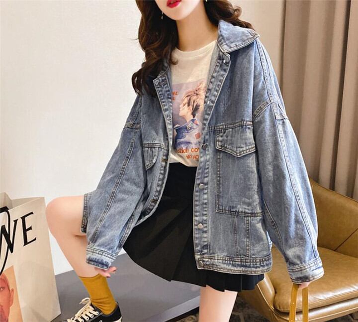 簡約!韓国 ゆったりする ファッション 春 デニムジャケット カジュアル スリム 新作 レトロ トップス
