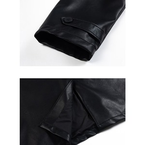 フェイクレザーシンプルロングコート　987