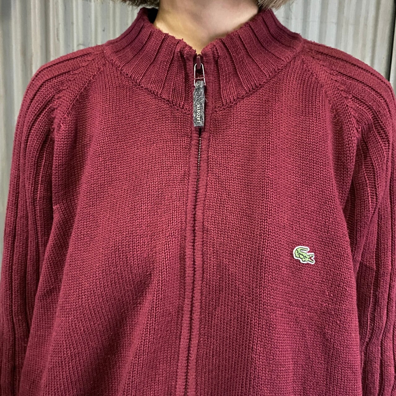 LACOSTE ラコステ フルジップ コットンニット ジャケット メンズL相当 ...