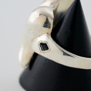 ONE LOVE / IDENTITY RING w/ONYX (Heart tip facing RIGHT)