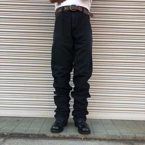 ビッグサイズ 90s USA製 Wrangler ラングラー デニム ジーンズ パンツ ブラックデニム ジップフライ ヴィンテージ 黒 W38 L40 96cm