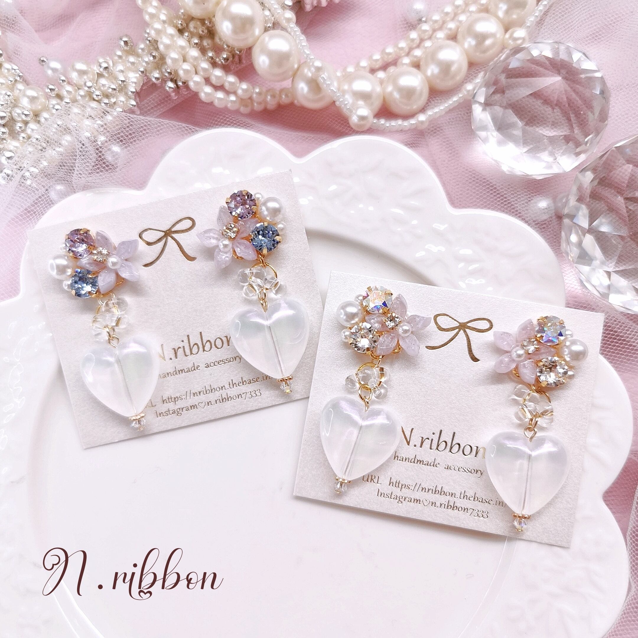 クリスタルフラワー&スワロフスキービジュー》 バレッタ/ヘアクリップ