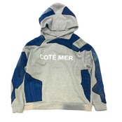 【hoodi47】 Remake Hoodie gray × indigo