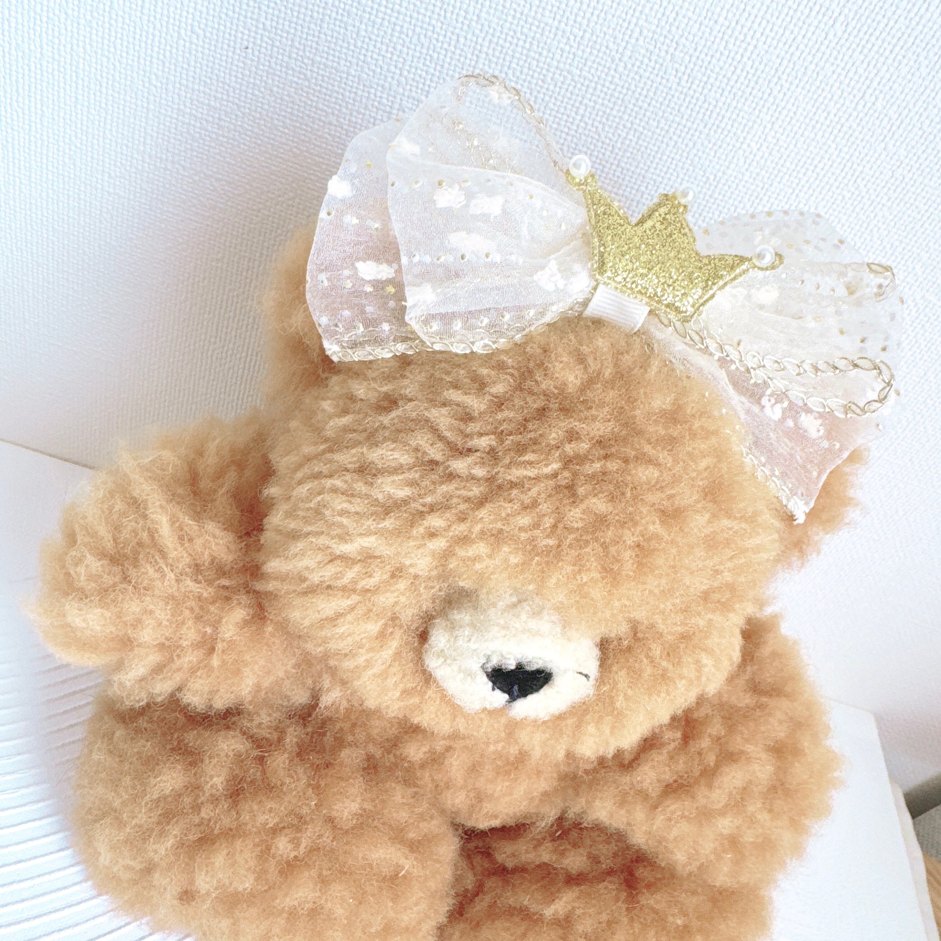 大きな王冠付きリボンヘアバンド(後ろ支え付き)