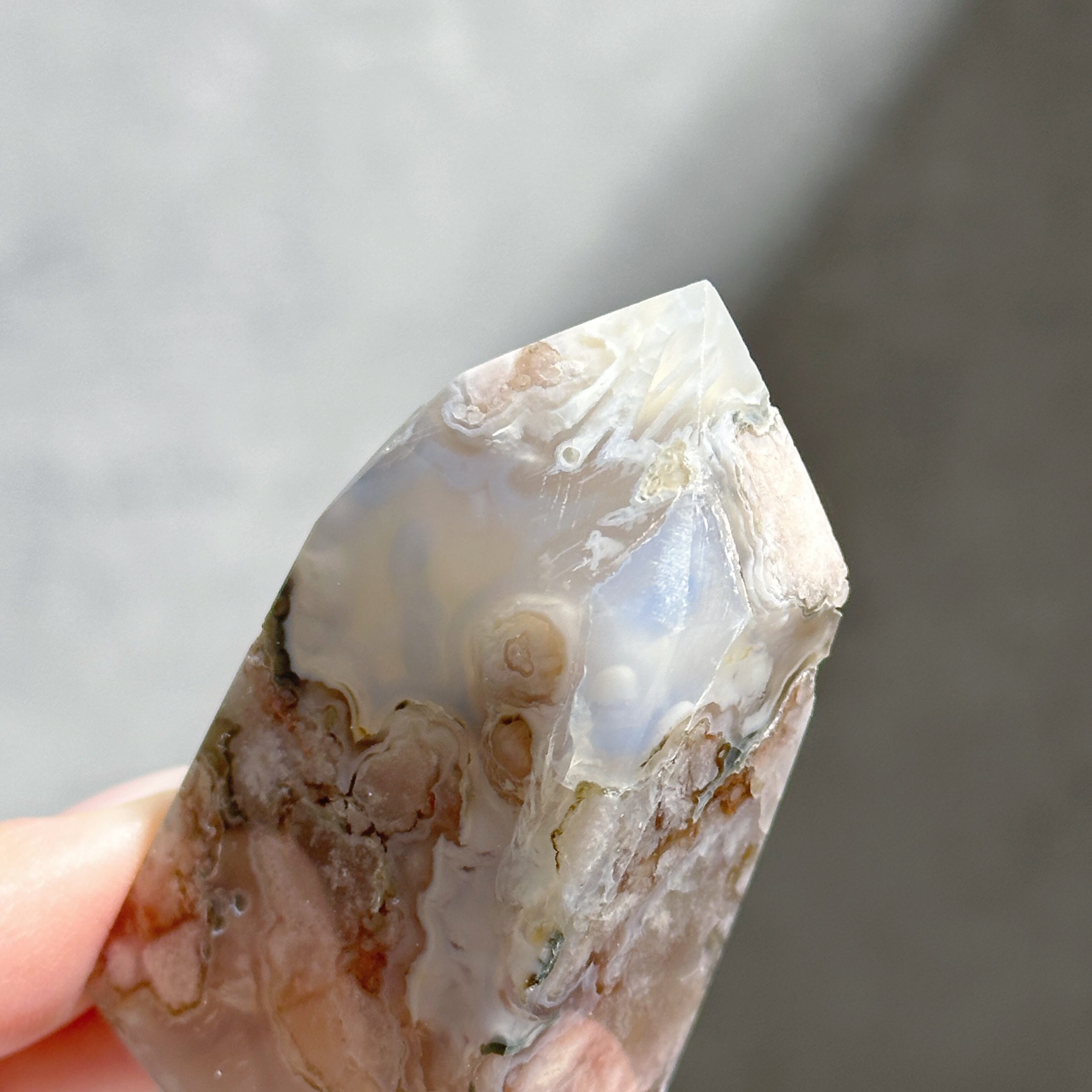 ブルーフラワーアゲート タワー型 22◇Blue Flower agate◇天然石