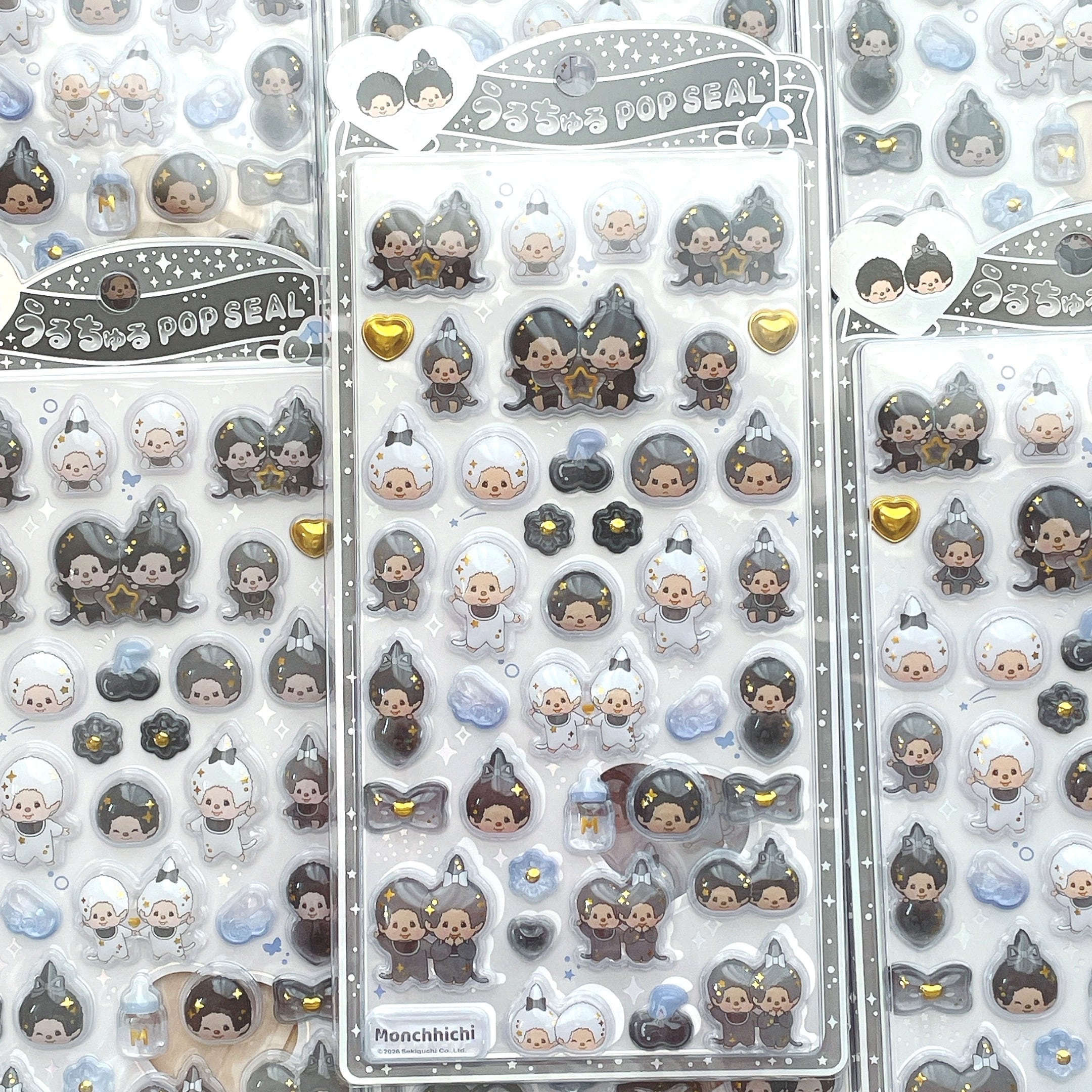 うるちゅるポップシール モンチッチ モノトーン | デコパーツショップ