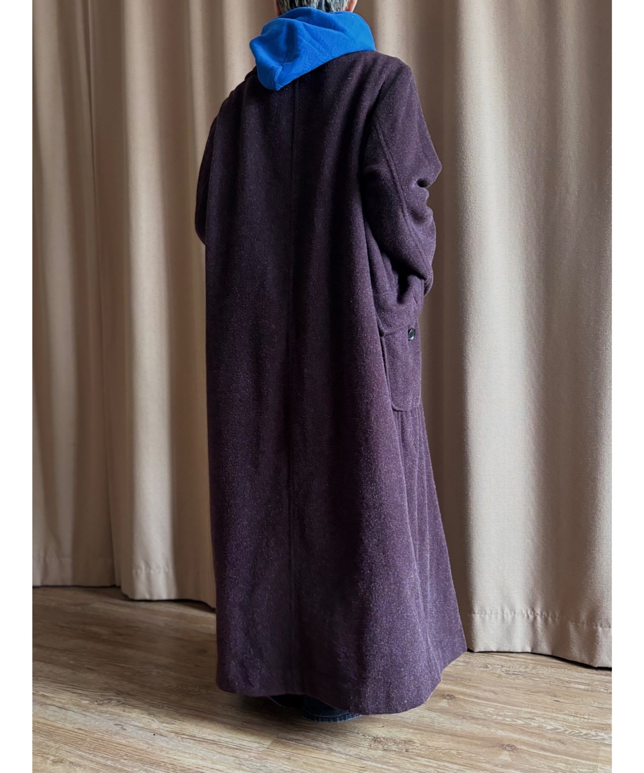 brown purple color chester coat-5055-11