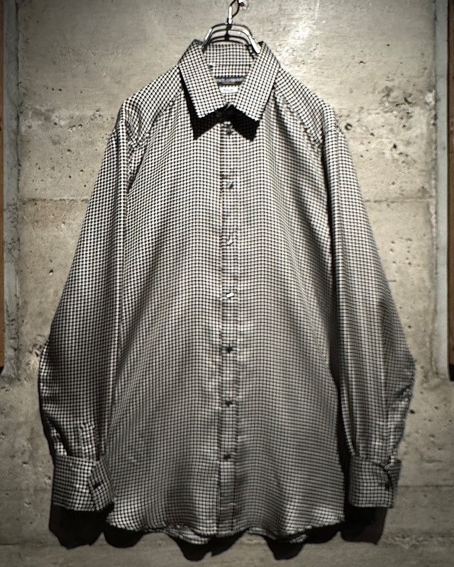 【Caka】“Dolce & Gabbana” Square Dot Pattern L/S Silk Shirt