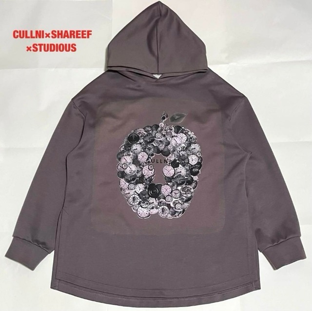 希少】CULLNI×SHAREEF×STUDIOUS コラボパーカー リンゴ 時計 刺繍ロゴ 