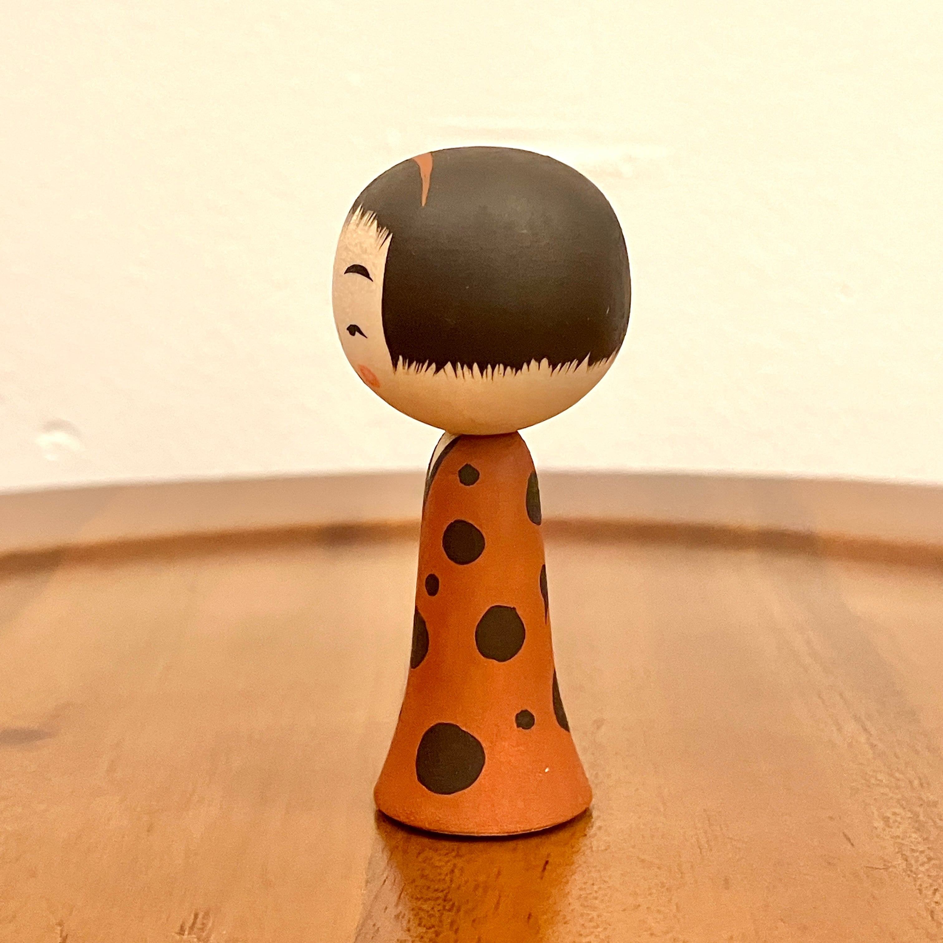 創作こけし 伝統的な木製こけし 6体 まとめ売り 鈴木明工人：作並系】1.6寸 キャンディさん こけし（茶）：5㎝ N6AS