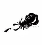 【ステッカー】アオリイカ エギ付