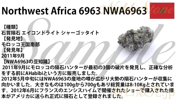 NWA6963 20mg 原石 標本 隕石 火星 石 エイコンドライト シャーゴッタイト No.4 | 隕石販売.jp 10%OFF powered  by BASE