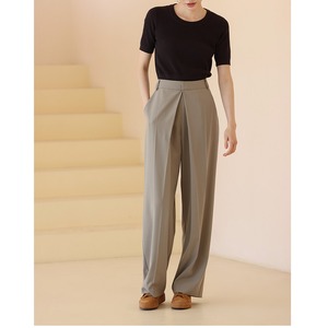 pleated wide leg trousers relaxed fit slimming pants<p3298>