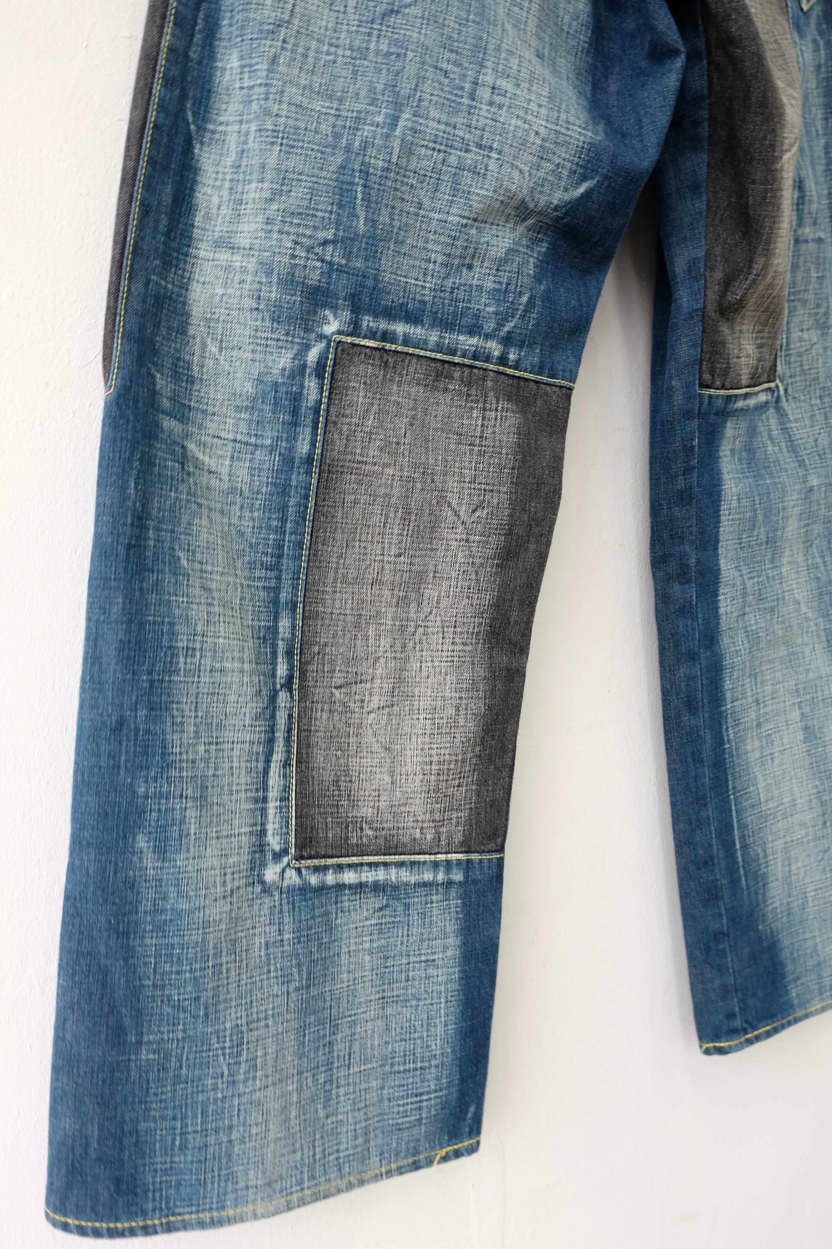 希少モデル YENJEANS ミチココシノ デニム 切替 ￥刺繍 W28 YEN JEANS by MICHIKO KOSHINO switching design denim pants | gamustore