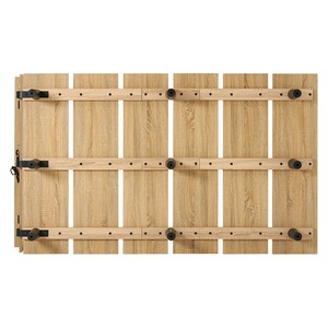 シンプル木目のセミダブルベッド マットレス付き