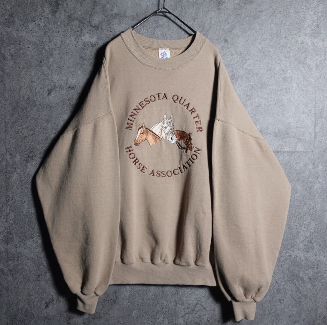 90s JERZEES horse embroidery design sweat