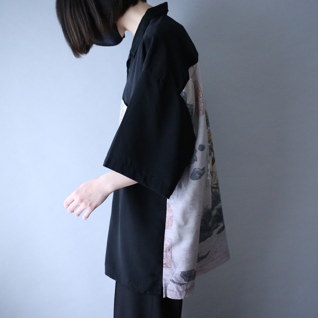 "和×モード" motif front and back switching design h/s shirt