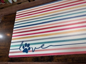 ペット用ランチマット　ストライプ プレースマット  [カラー: ストライプ]