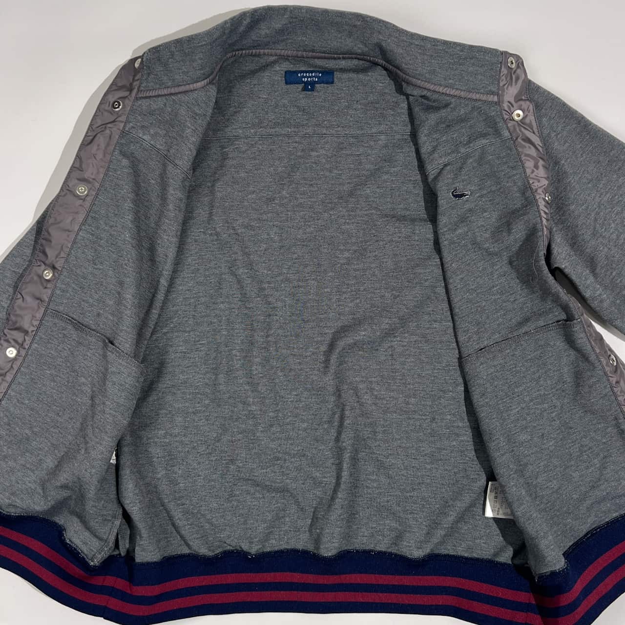 crocodile sports クロコダイル スポーツ 切替デザイン ジャケット ブルゾン L/グレー系 メンズ スタジャン風