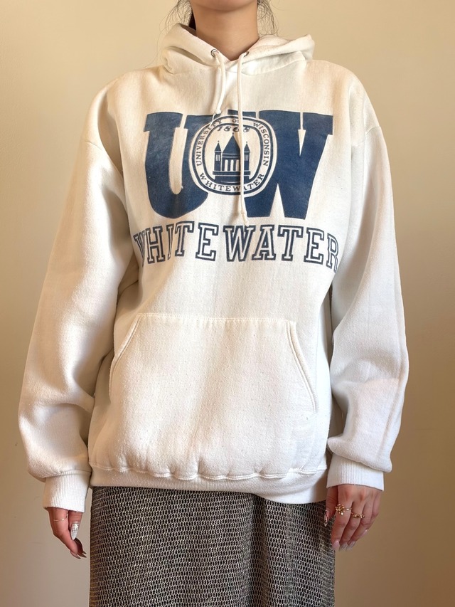 CU17-5 USED HOODIE "UOW" -WHITE-
