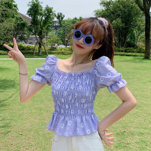 ✞ ショートシャツブラウスプリントスリーブウエストすっきり☆着痩せ 大人ガーリー スウィート キュート カジュアル スクウェア ✞ゴスロリ SM ミリ 甘ロリ クラロリ 和ロリ エレガント 黒ロリ 姫ロリ 華ロリ BB-BB7785306