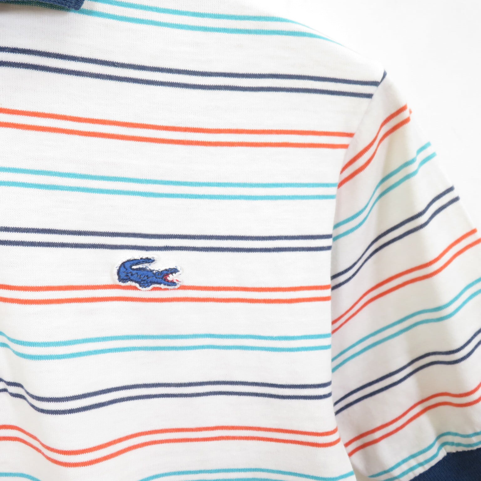 70s IZOD LACOSTE ボーダー ポロシャツ size20/ラコステ 0804 | USED