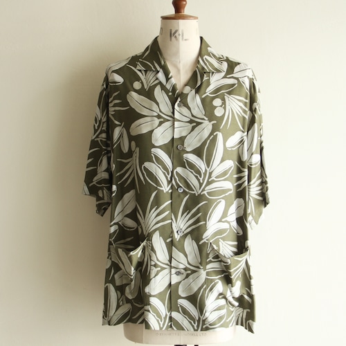 PHEENY【 womens 】rayon botanical print shirt #boys size