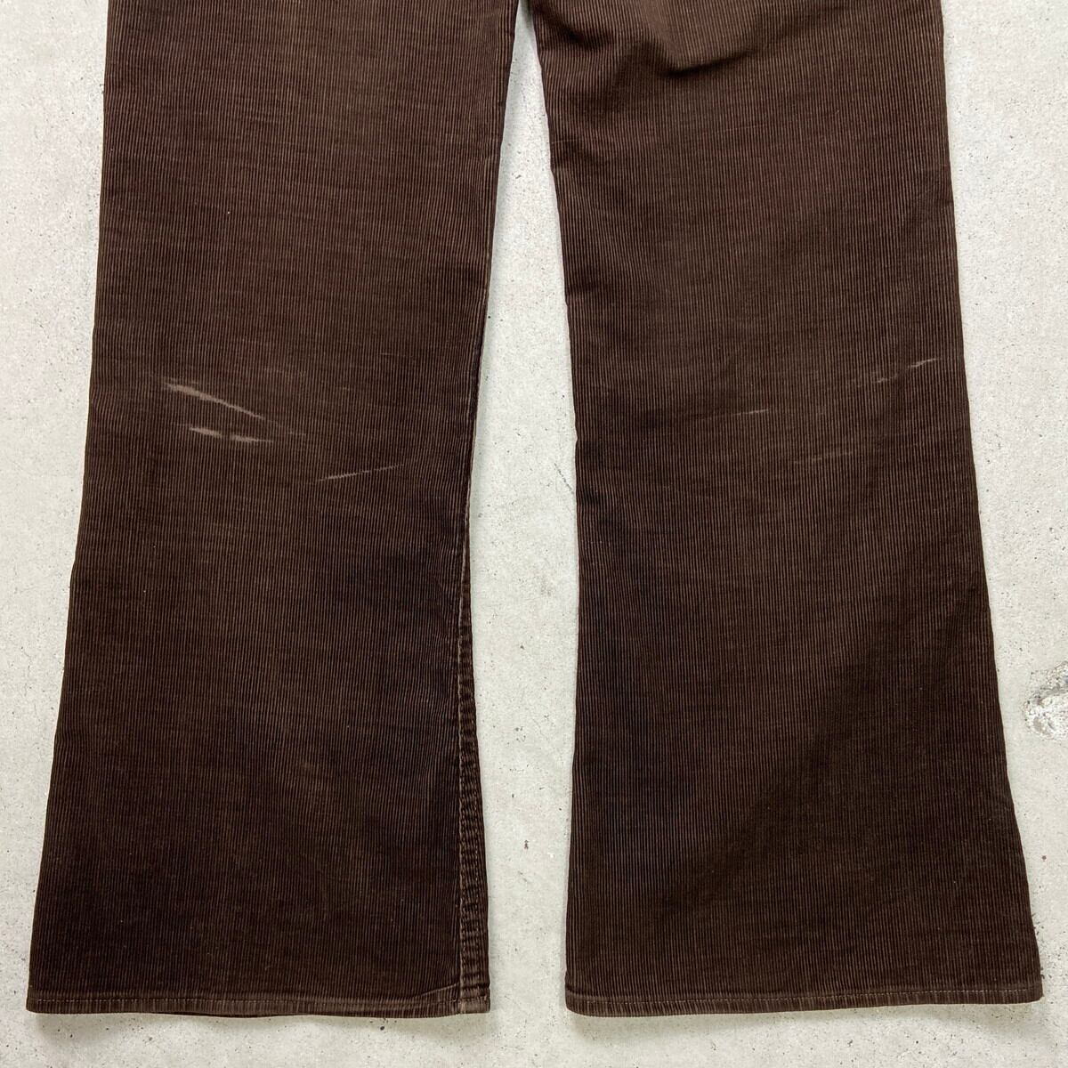 70年代 USA製 Lee フレアパンツ 細畝 コーデュロイパンツ メンズW33